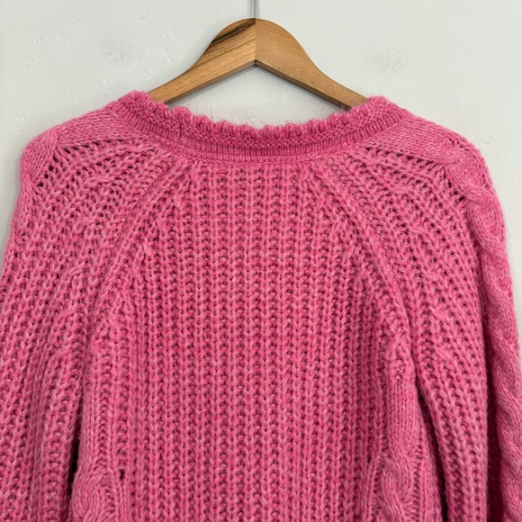 Sundance Knit Cardigan Women Size Small Pink Chunky Long Sleeve - Picture 10 of 11